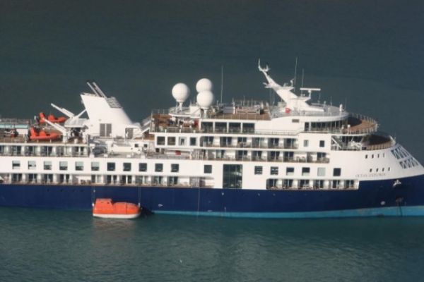 Cruise ship with over 200 on board runs aground in northeast Greenland