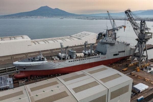 Italian Navy’s newest support ship hits the water