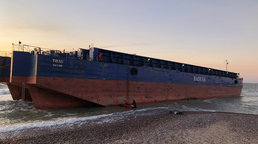 Alfons Håkans tugs refloat grounded barge in Latvia - Baird Maritime