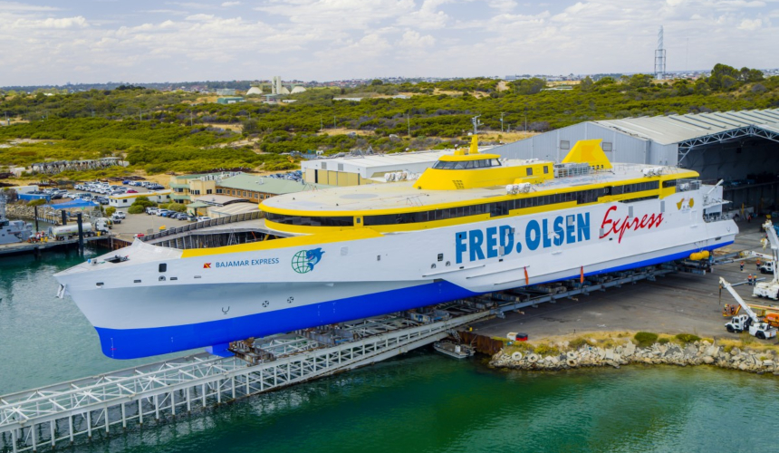 Austal Launches First Of Two 118m Trimaran Ferries For Fred Olsen Express Baird Maritime