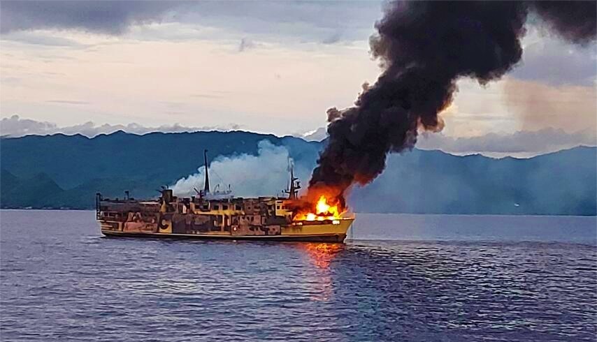 Over 40 rescued from burning ferry off Cebu, Philippines - Baird 