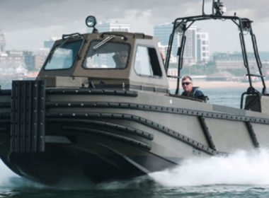 A British Army combat support boat