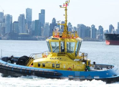 One of two electric harbour tugs that Saam Towage Canada will operate in the Port of Vancouver