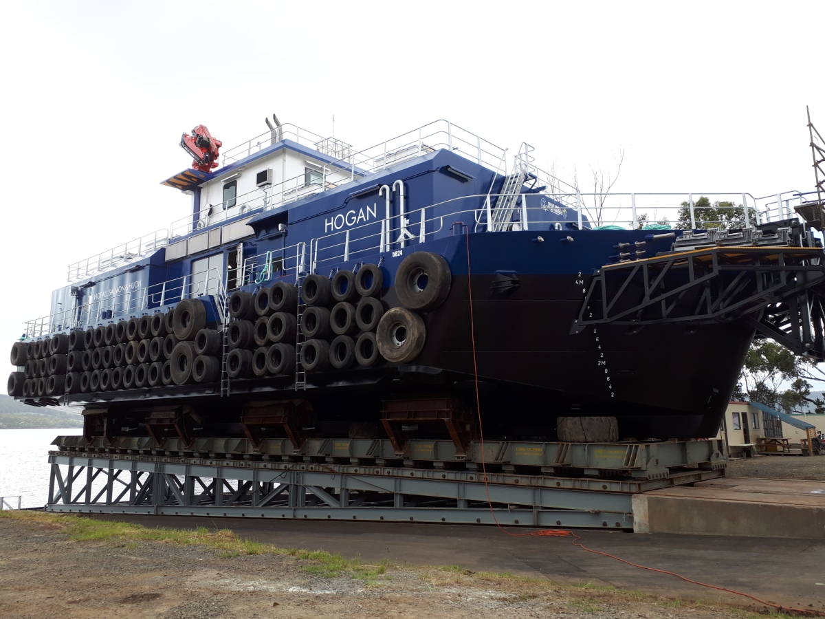 Southern Hemisphere's largest feed barge launched - Baird Maritime