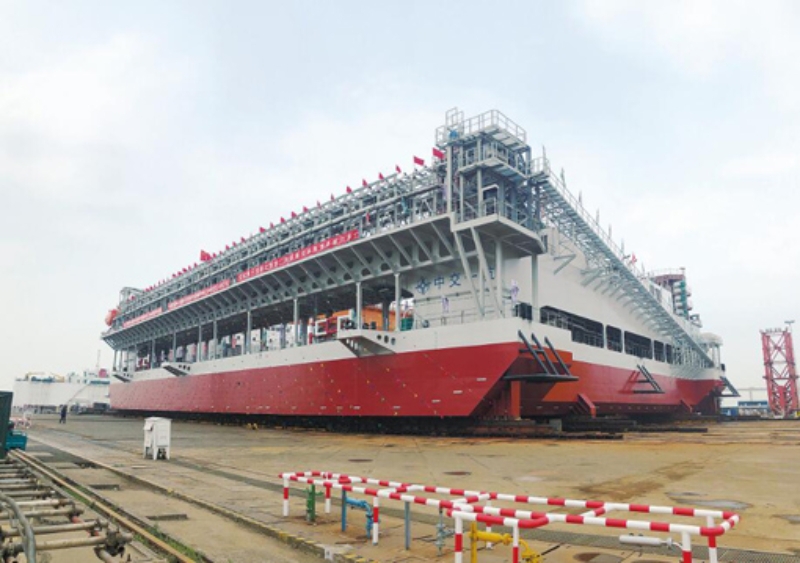 Shanghai Shipyard launches gravel laying vessel - Baird Maritime