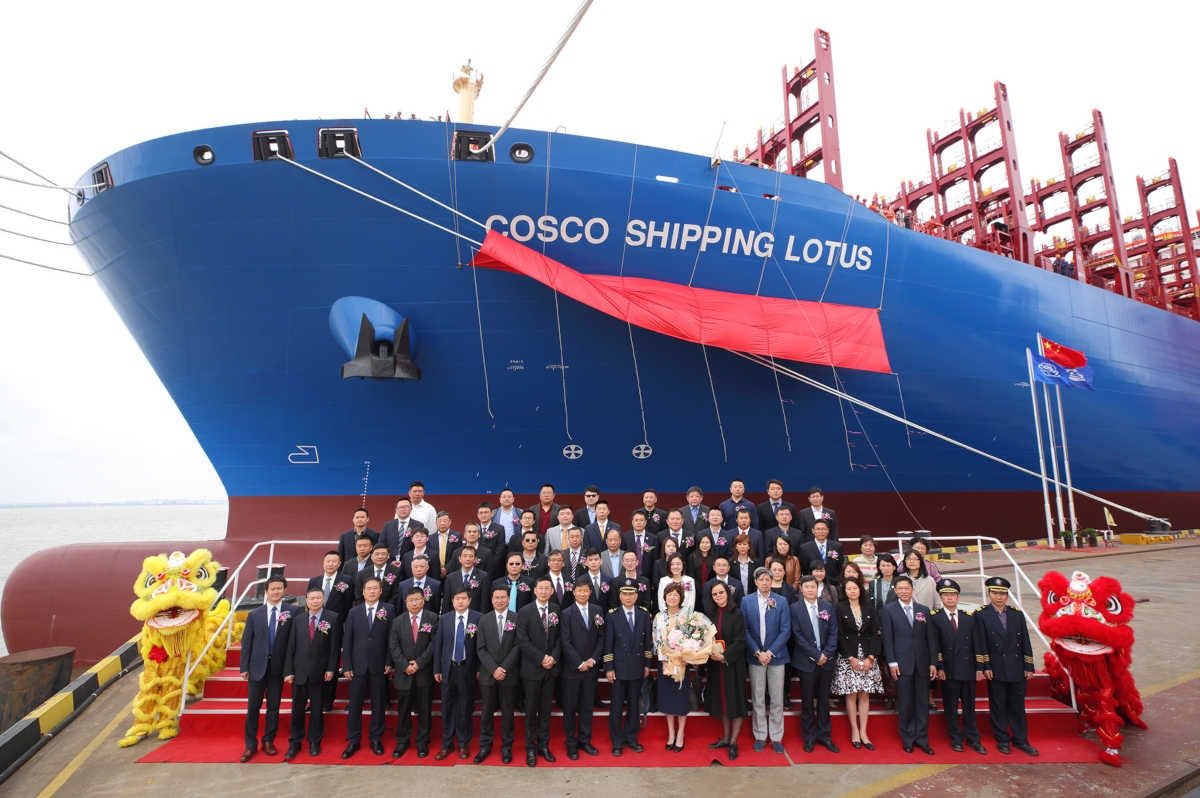 COSCO Shipping Lotus christened - Baird Maritime